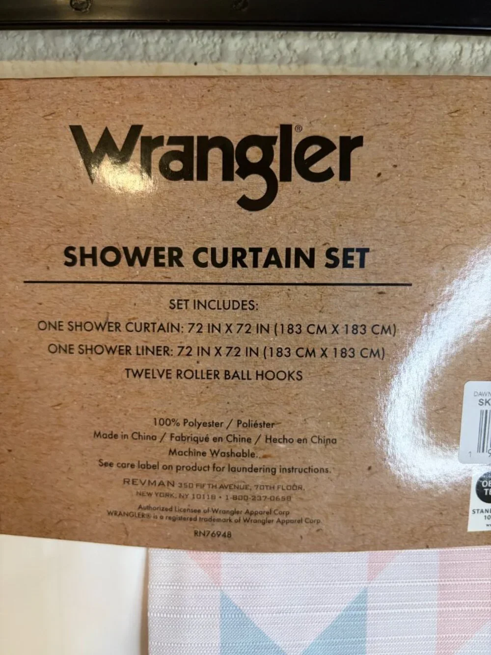 Wrangler Southwestern Shower Curtain Set Pink Blue 72x72 Liner Hooks NWT
